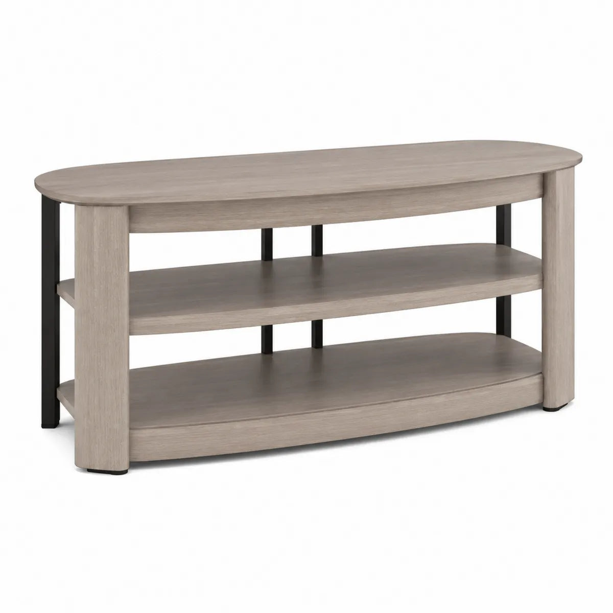 Szafka RTV owalna MDF i metal 120x40x50 cm