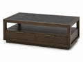 Stolik kawowy drewniany z czarnym marmurowym blatem 120x60x45 cm