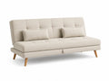Sofa rozkładana beżowa tkanina poliester 190x90x85 cm