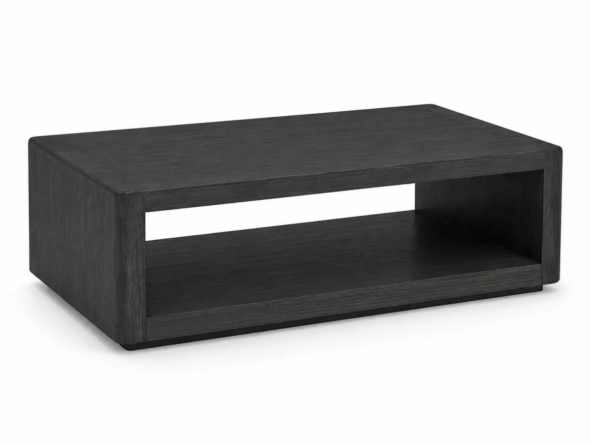 Prostokątny stolik kawowy czarny drewno jesionowe 120x60x40 cm