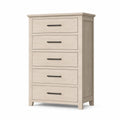 Komoda z MDF z pięcioma szufladami 120x80x40 cm beżowa