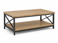 Stolik kawowy prostokątny drewniany metalowy 100x60x45cm