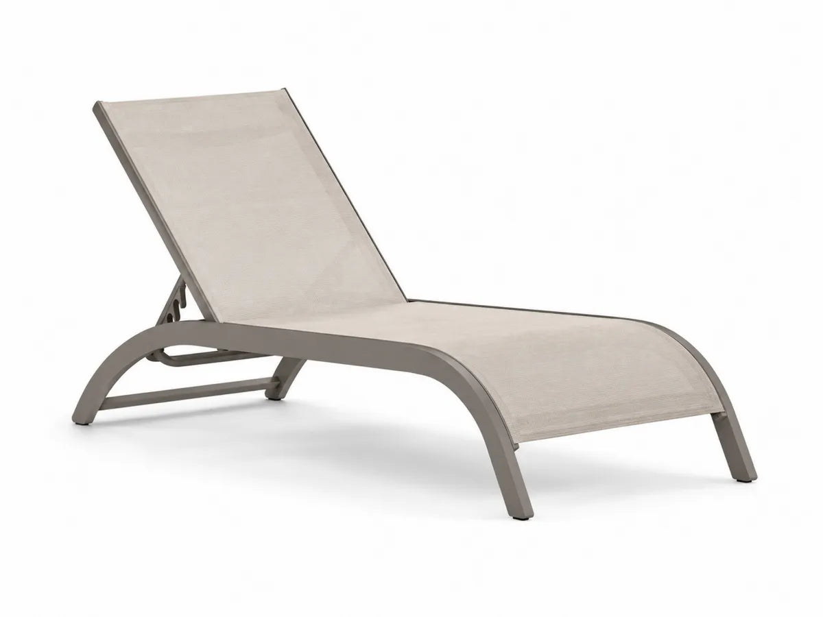 Leżak aluminiowy beżowy 210 cm