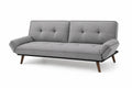 Sofa rozkładana szara z tkaniny poliestrowej 200 cm