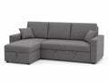 Szara sofa narożna z tkaniny poliestrowej z funkcją spania