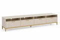 Szafka RTV z MDF i metalu, 200x45x50 cm, beżowy