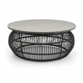 Stolik kawowy z betonu i metalu, 80 cm, szary/czarny